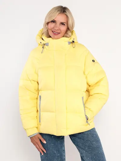 Пуховик стеганый на натуральном пуху с капюшоном